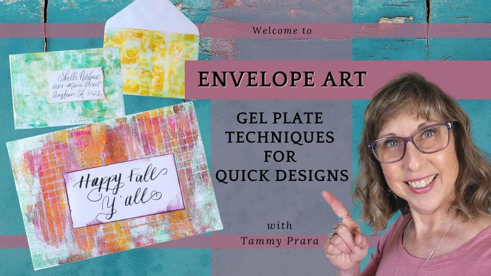 آموزش هنر پاکت نامه پاییزی با تکنیک های صفحه ژل برای نامه شاد زیبا