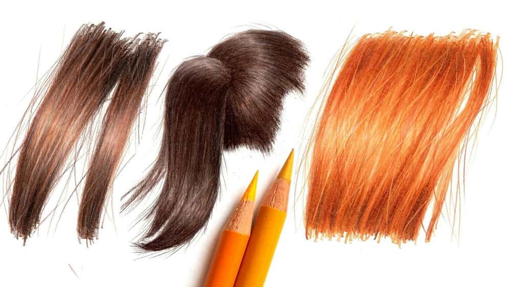 آموزش نحوه کشیدن موهای واقعی با مداد رنگی