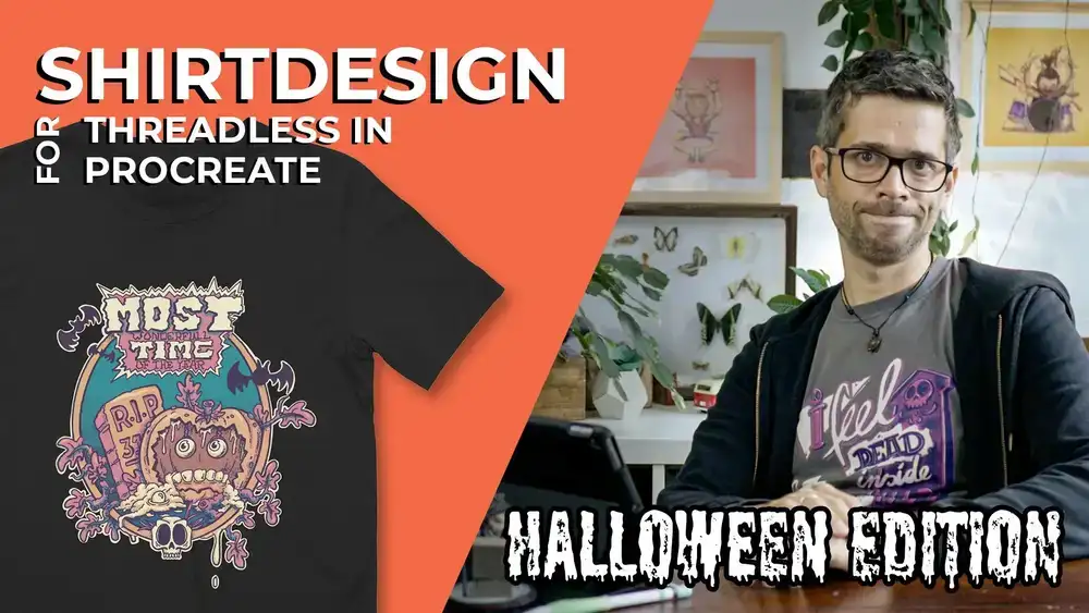 آموزش تی شرت Gestalte ein Halloween in Procreate für Threadless