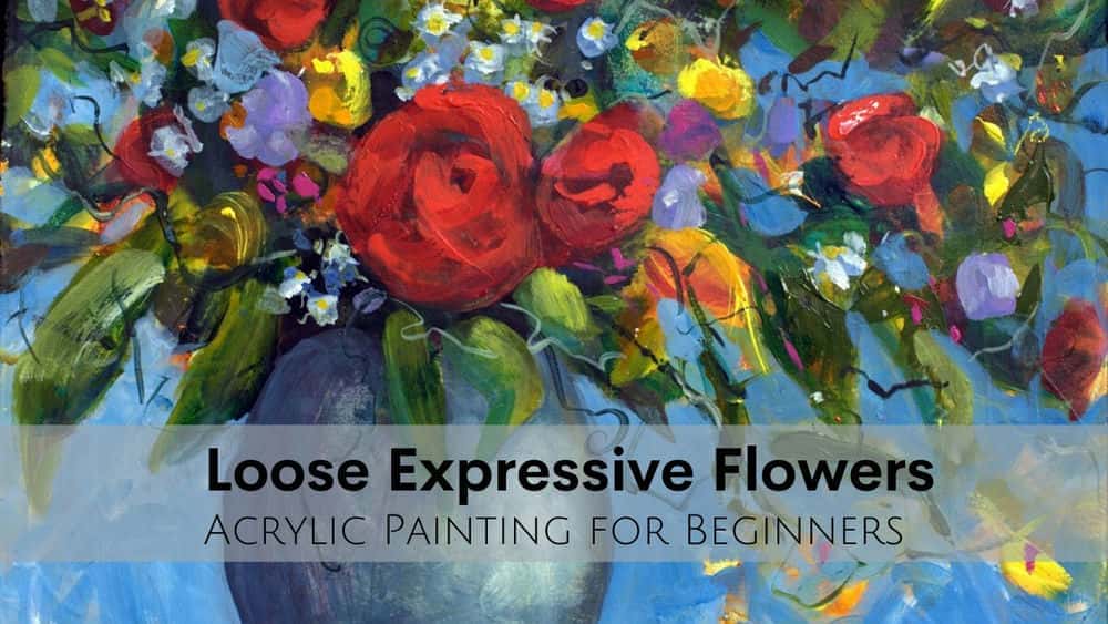 آموزش با هلن نورتون، گل های شل و پررنگ را با رنگ اکریلیک سریع رنگ کنید