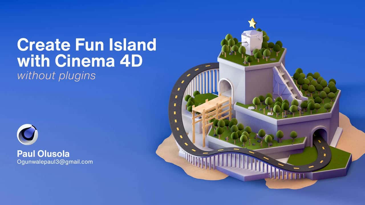 آموزش با Cinema 4D یک جزیره سه بعدی سرگرم کننده ایجاد کنید