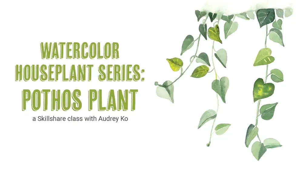آموزش نحوه رنگ آمیزی: گیاهان آپارتمانی با آبرنگ | گیاه پوتوس