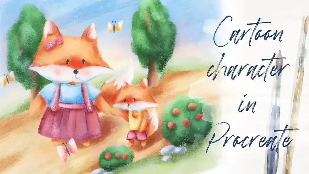 آموزش تصویرسازی کتاب کودکان - یک شخصیت روباه ناز در Procreate ایجاد کنید