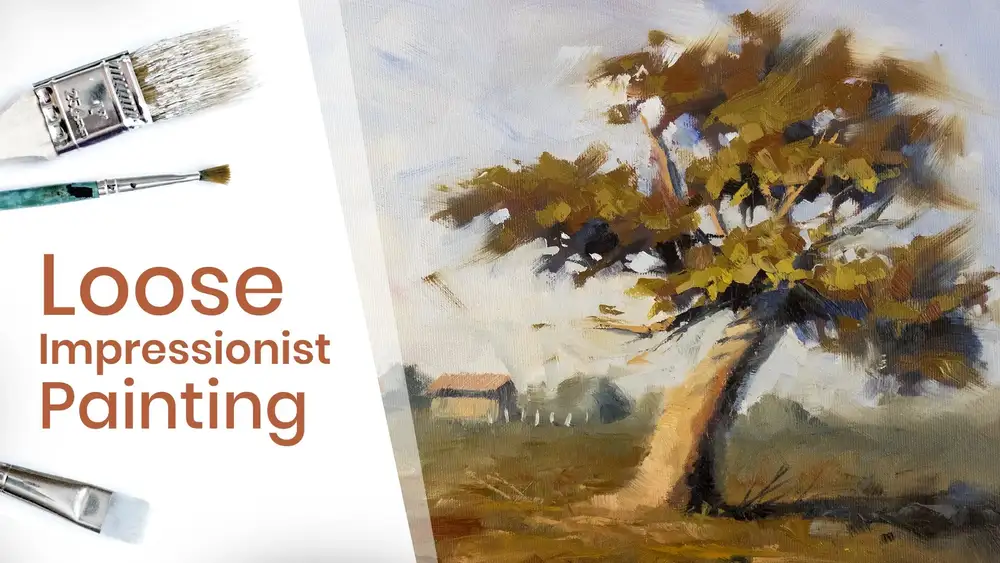 آموزش نقاشی سست امپرسیونیستی: درخت در آفتاب