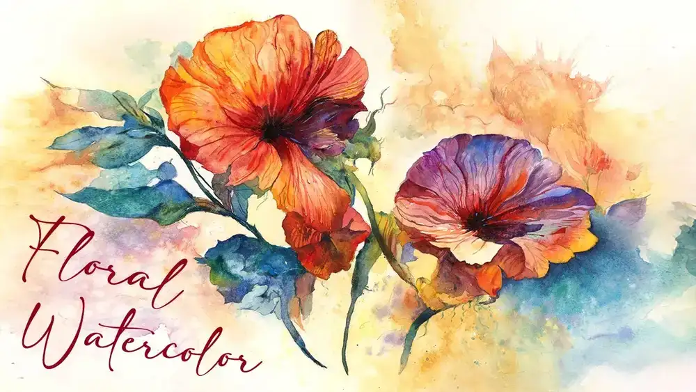 آموزش رنگ آمیزی گل ها در آبرنگ: نقاشی گام به گام گل برای کشف تکنیک های بیان