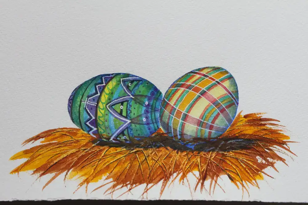 آموزش آبرنگ را تجربه کنید تخم مرغ عید پاک اوکراینی (پیسانکا)
