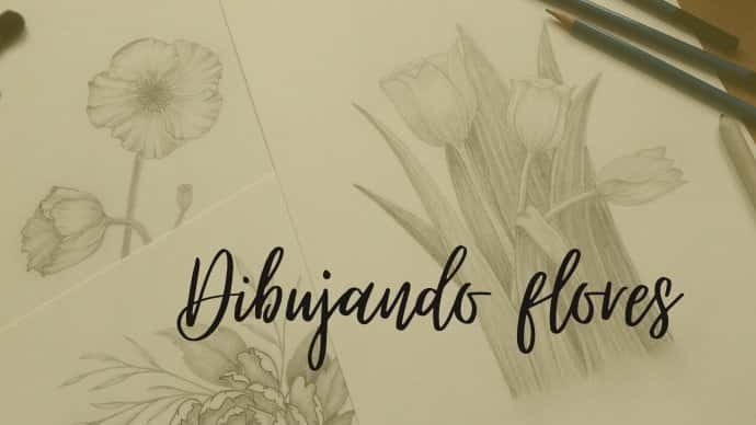 آموزش Dibujando flores con lápices de grafito. طراحی گل با مداد گرافیتی