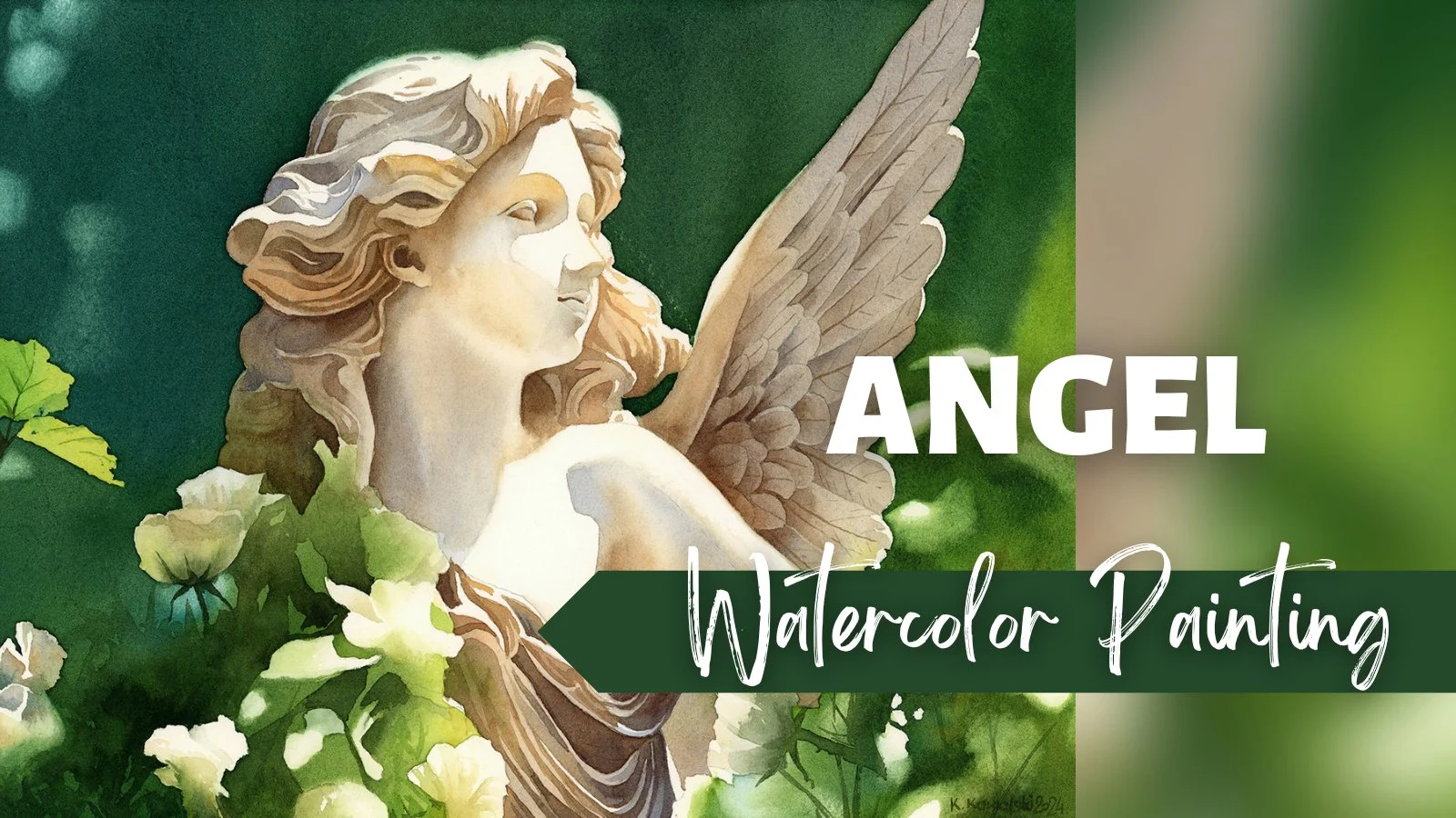 آموزش قفل جادوی نقاشی آبرنگ: فرشته در باغ را باز کنید