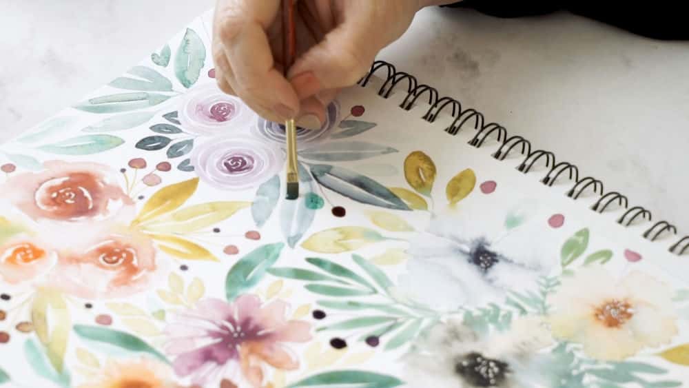 آموزش گل‌های آبرنگ شل: کارت‌های نام زیبای DIY ایجاد کنید