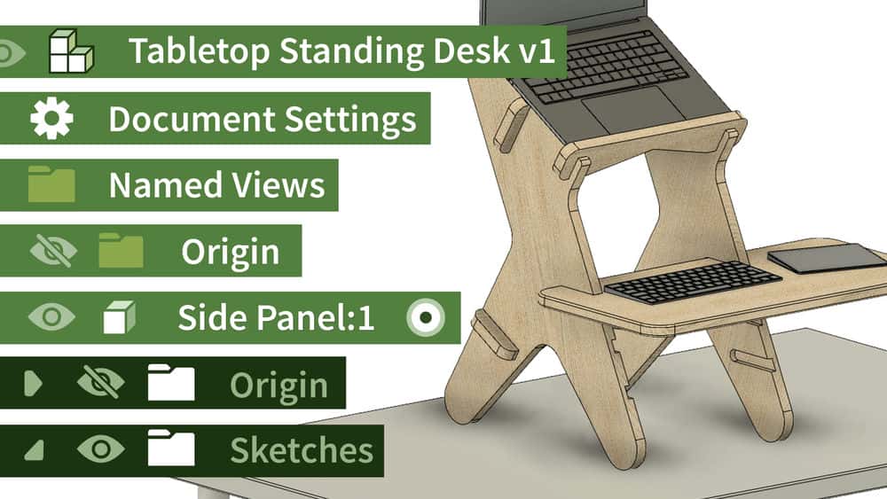 آموزش Fusion 360: یک میز ایستاده پارامتری طراحی کنید 