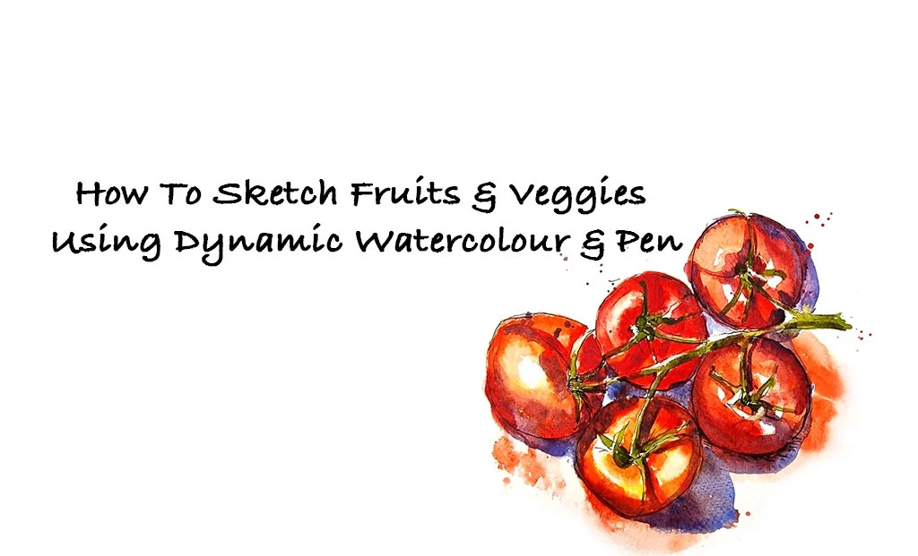 آموزش نحوه ترسیم میوه ها و سبزیجات با استفاده از آبرنگ و خودکار پویا