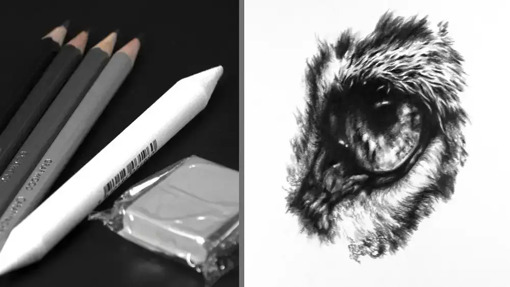 آموزش در نقاشی های خود واقع گرایی بیشتری ایجاد کنید: چشم شیشه ای در مداد گرافیتی