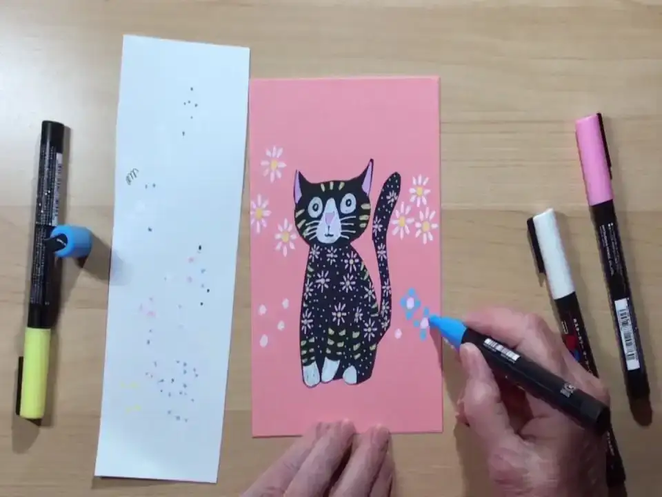 آموزش کارت گربه و قلم پوسکا