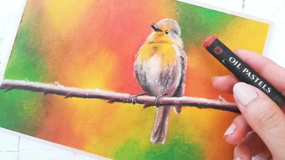 آموزش لایه بندی پاستل های روغنی 101: پرنده ای واقع گرایانه را با رنگ های پاییزی رنگ کنید