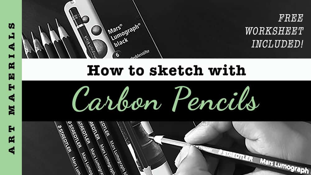 آموزش طراحی با مداد کربنی! کاربرگ رایگان شامل!