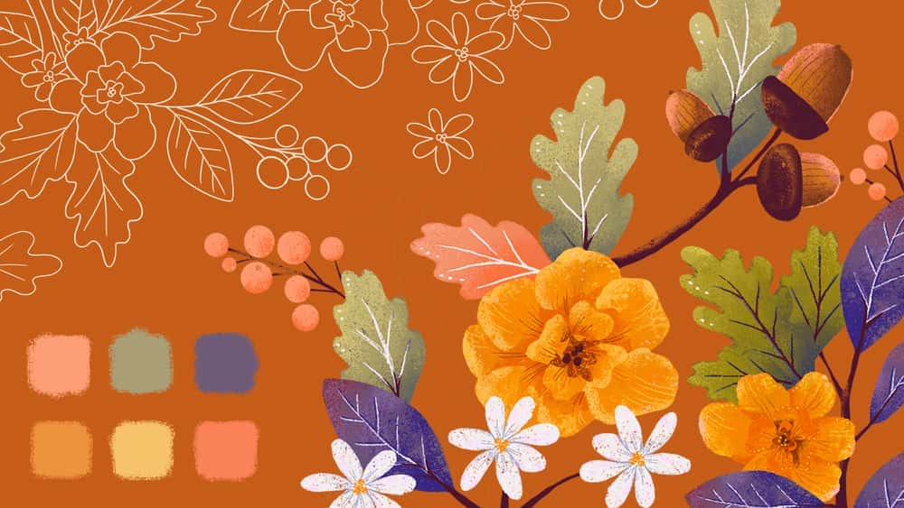 آموزش پالت های رنگی پر جنب و جوش در Procreate 5X: Seasonal Botanical Illustration