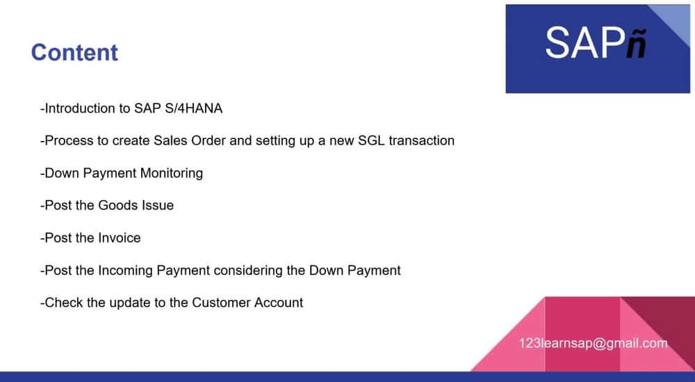 آموزش پیش پرداخت SAP SD برای دوره فروش و توزیع - فرآیند کامل SAP S/4HANA