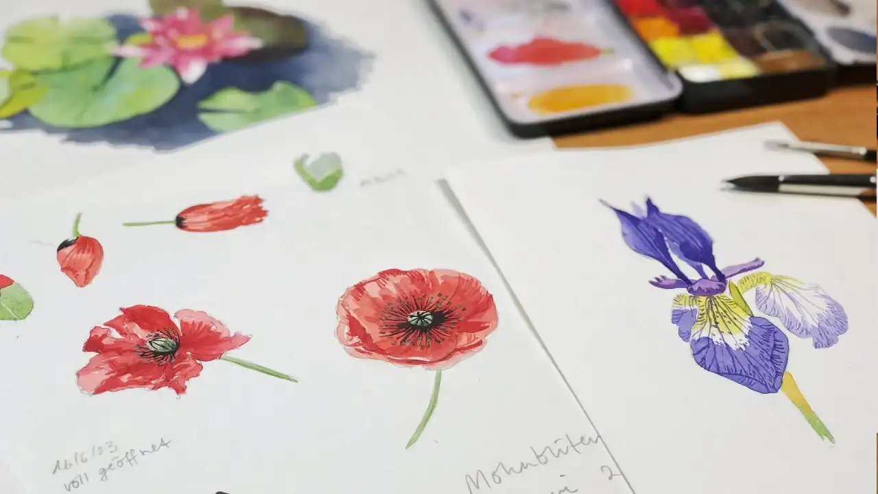 آموزش شل اما دقیق: نقاشی‌های گلدار رسا و ساده در آبرنگ