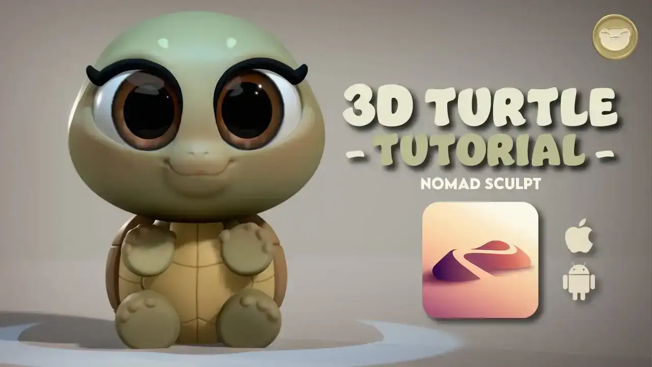 آموزش لاک پشت سه بعدی - مدل سازی شخصیت در Nomad Sculpt
