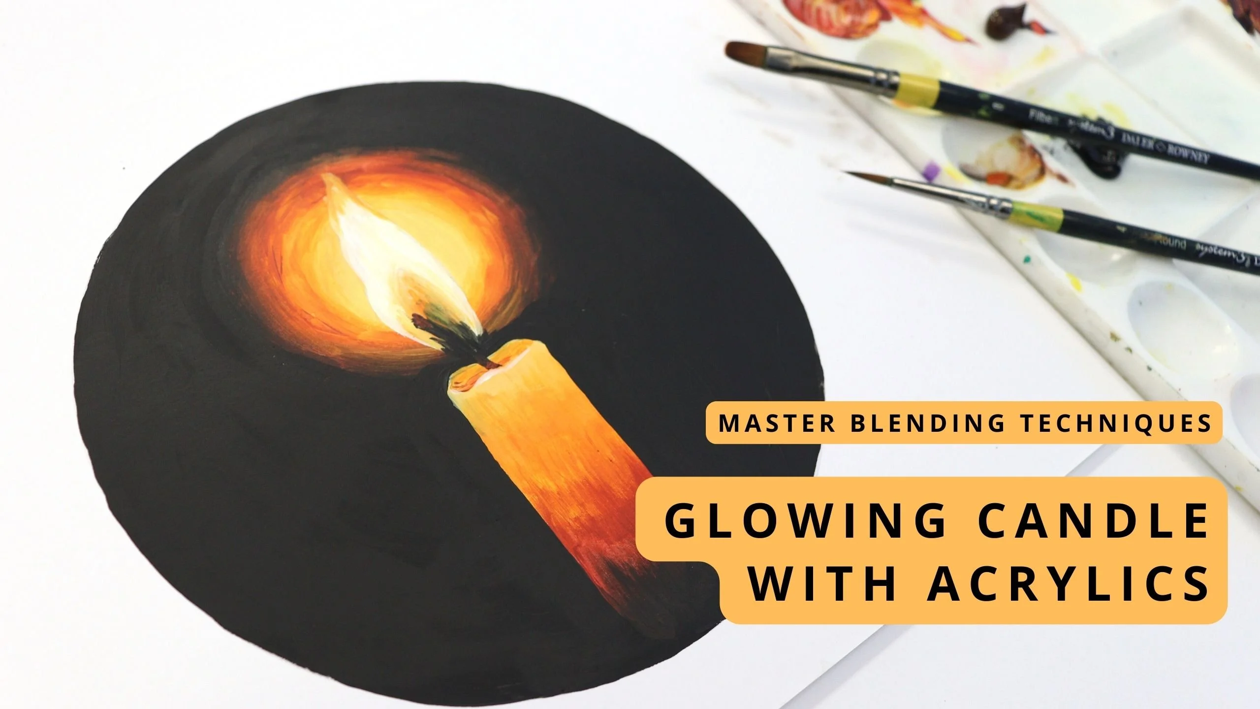 آموزش تکنیک های ترکیبی استاد: یک شمع درخشان را با اکریلیک رنگ کنید