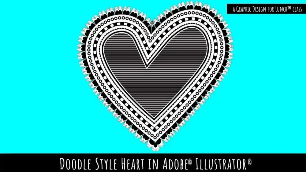 آموزش Doodle Style Heart با برس های DIY در Adobe Illustrator - طراحی گرافیکی برای کلاس ناهار