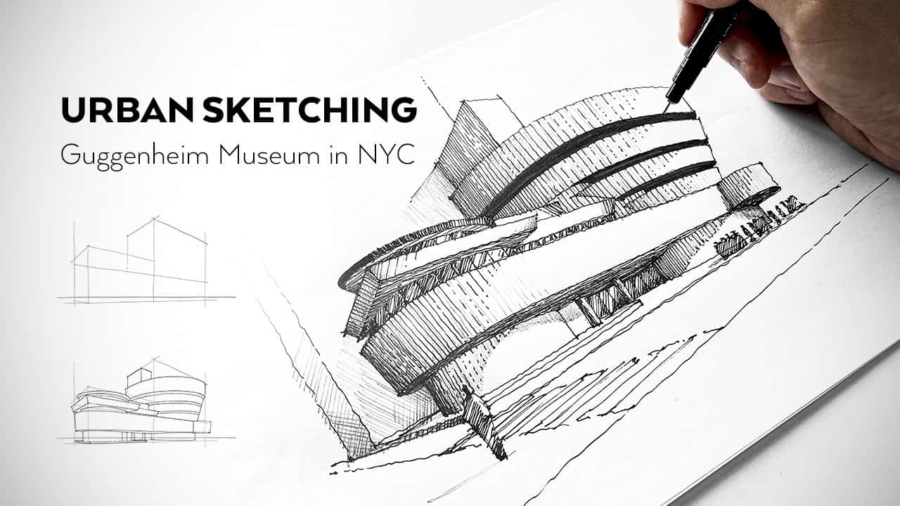 آموزش طراحی شهری: موزه گوگنهایم در نیویورک را بکشید