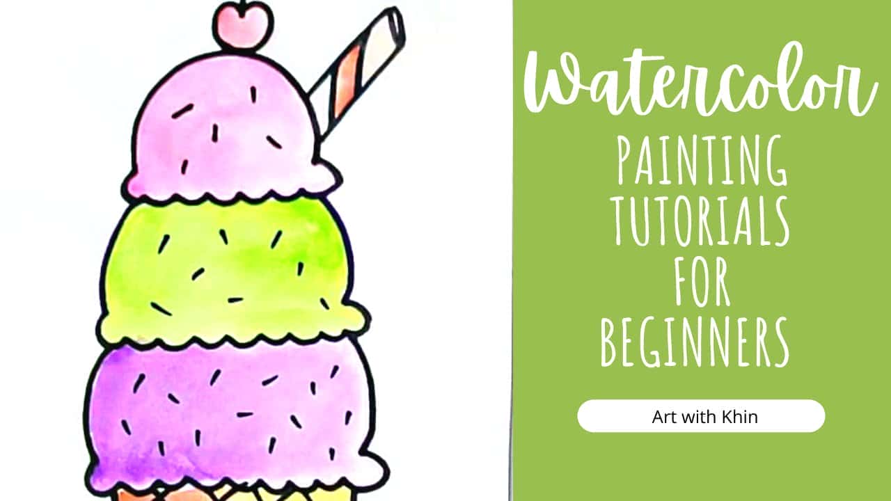 آموزش آبرنگ: راهنمای کامل مبتدیان برای نقاشی یک خوراکی شیرین