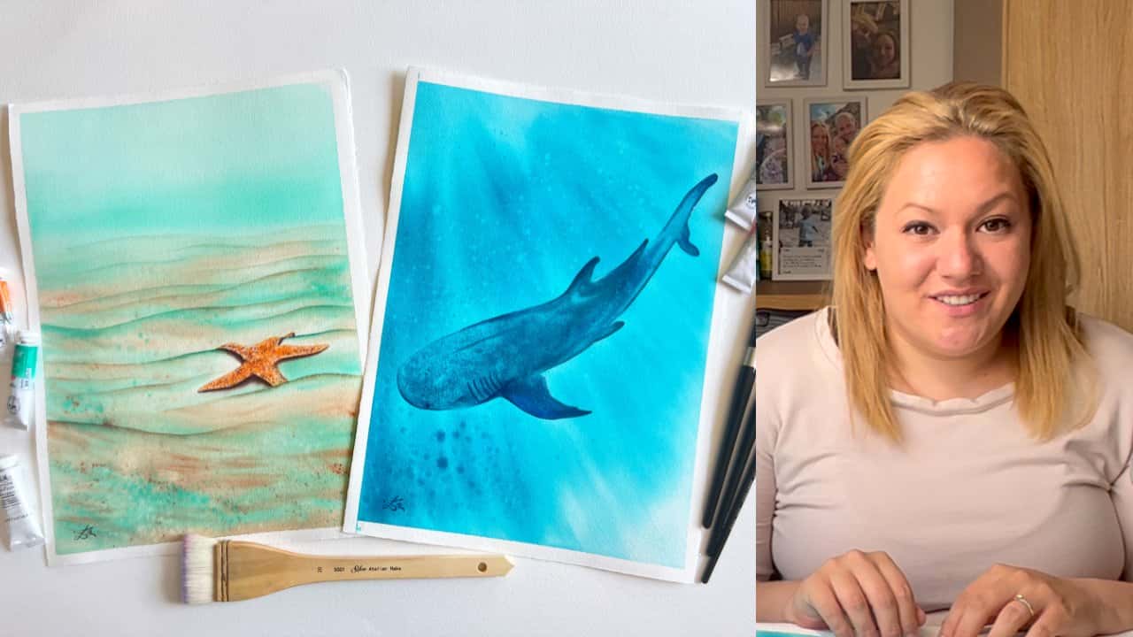 آموزش آبرنگ اکتشاف جانوران دریایی: شیرجه رفتن به هنر اقیانوس زیر آب