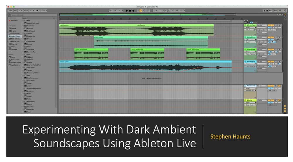 آموزش آزمایش با مناظر صوتی محیط تاریک با استفاده از Ableton Live