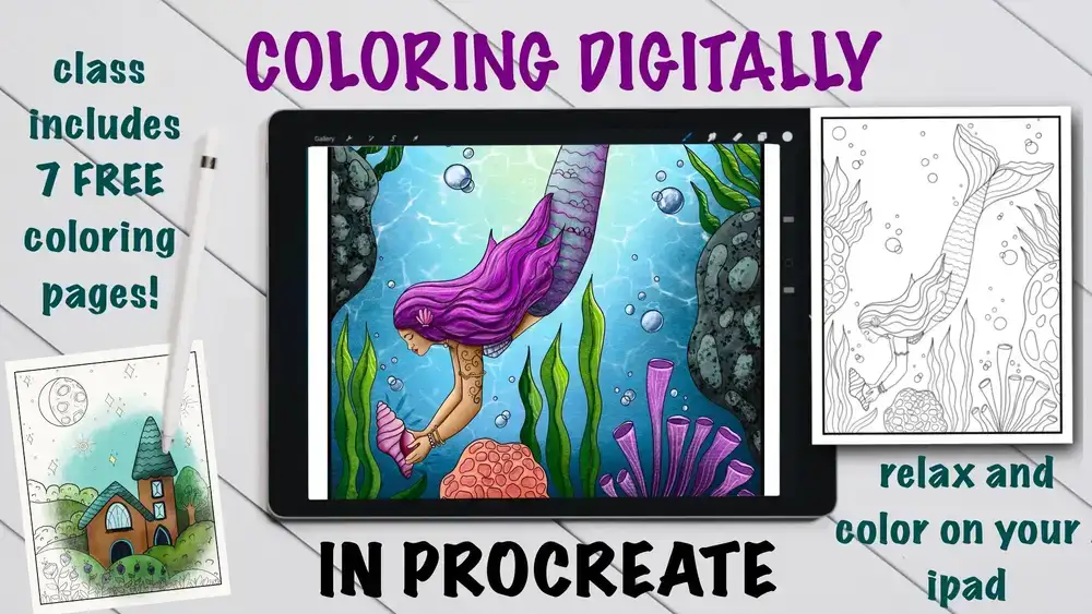آموزش رنگ آمیزی دیجیتالی در Procreate - یک سرگرمی مدرن + صفحات رنگ آمیزی رایگان