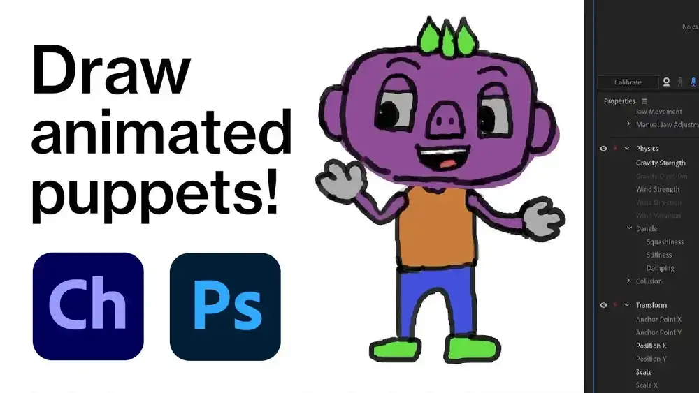 آموزش عروسک های متحرک بکشید! (با Adobe Character Animator و Photoshop)