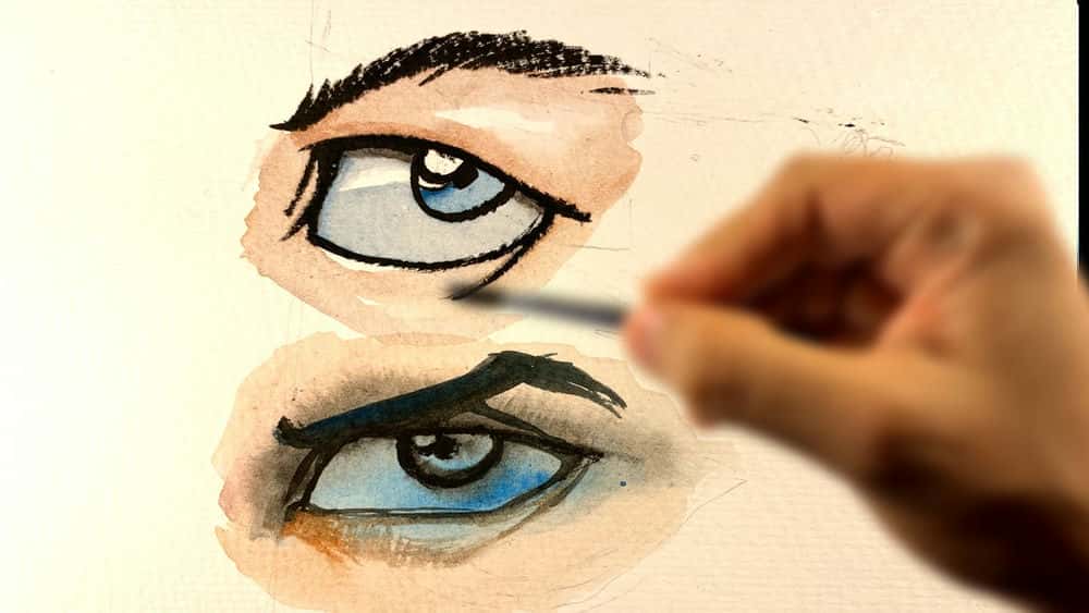 آموزش نحوه کشیدن چشم های آبرنگ | مانند یک هنرمند PRO