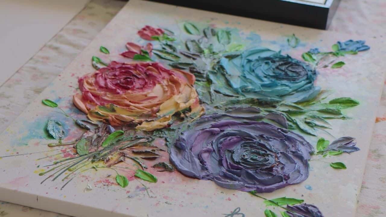آموزش نقاشی گل بافت 101