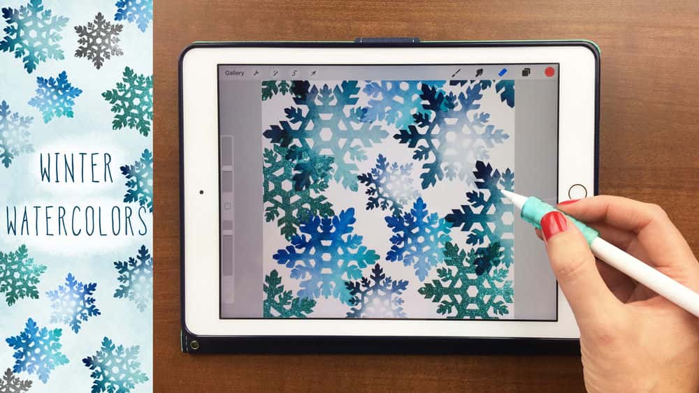 آموزش آبرنگ های زمستانی در iPad شما در Procreate + 20 براش رایگان Procreate