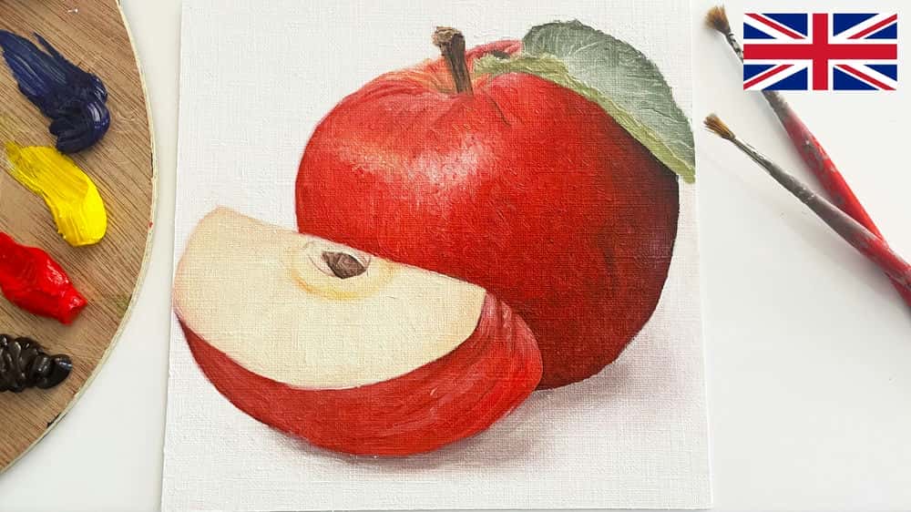 آموزش چگونه یک سیب را با رنگ روغن به شیوه ای واقع بینانه رنگ آمیزی کنیم؟