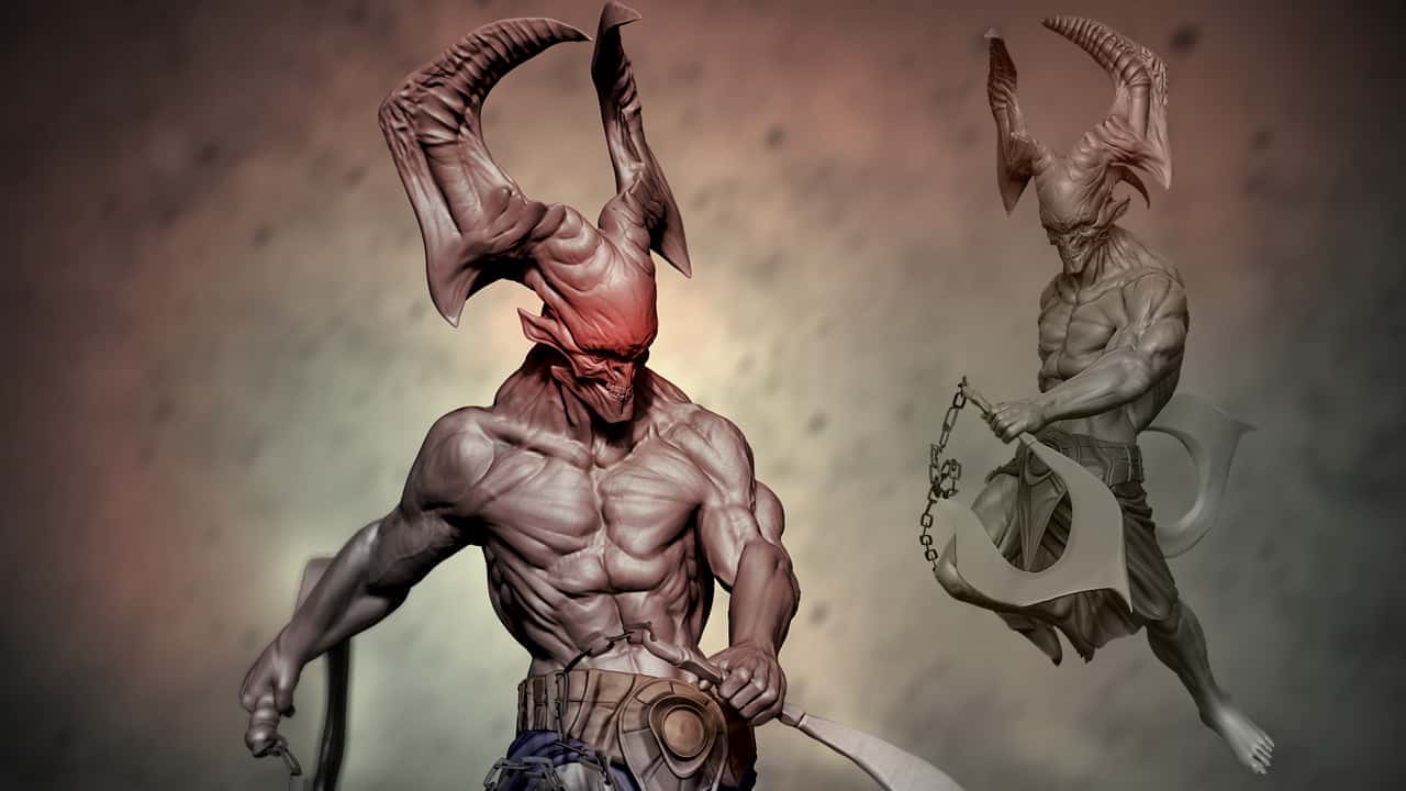 آموزش مجسمه سازی یک موجود شیطانی در ZBrush