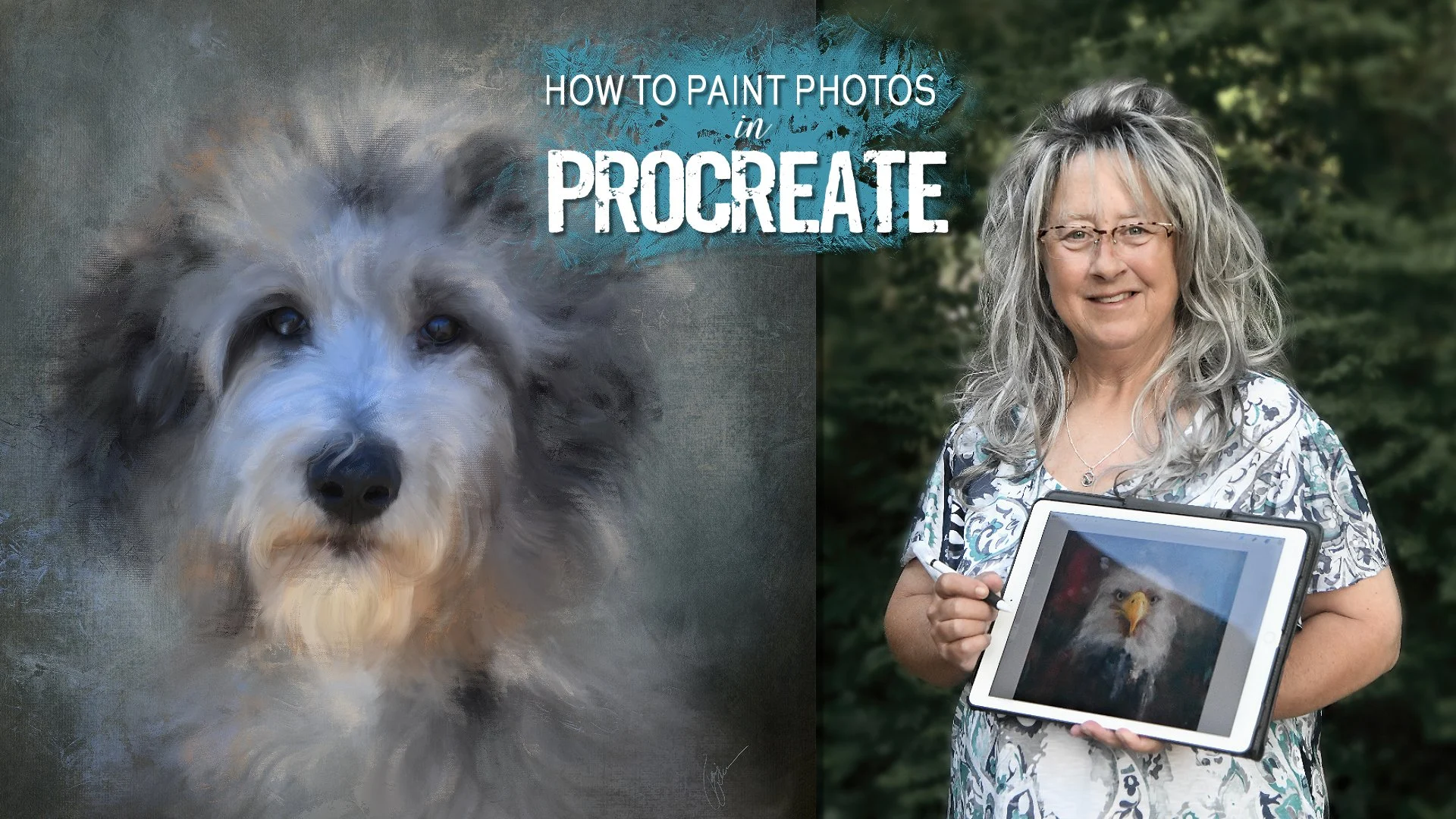 آموزش نحوه رنگ آمیزی عکس ها در Procreate: نقاشی سگ Aussiedoodle