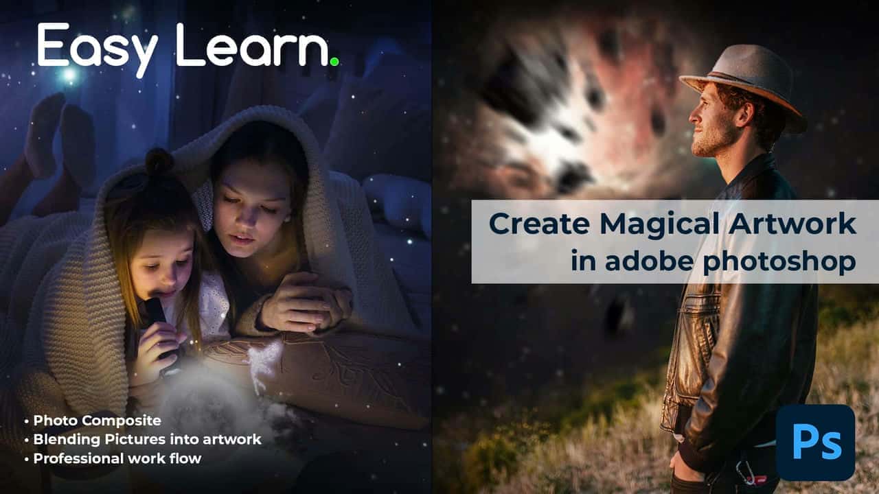 آموزش ایجاد جلوه های ترکیبی جادویی با عکس ها در Adobe Photoshop cc | کلاس استاد کوتاه