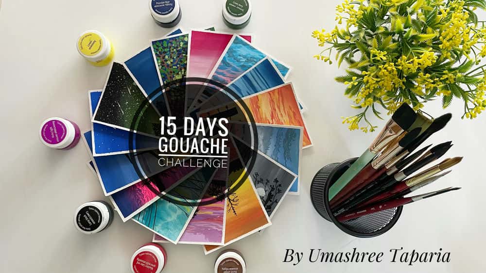 آموزش چالش نقاشی 15 روزه گواش - آغاز سفر خلاقانه خود با گواش