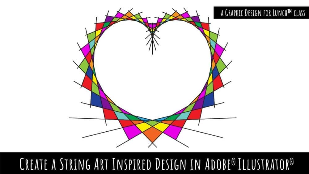 آموزش طرح‌های الهام گرفته از هنر رشته‌ای در Adobe Illustrator - طراحی گرافیکی برای کلاس ناهار