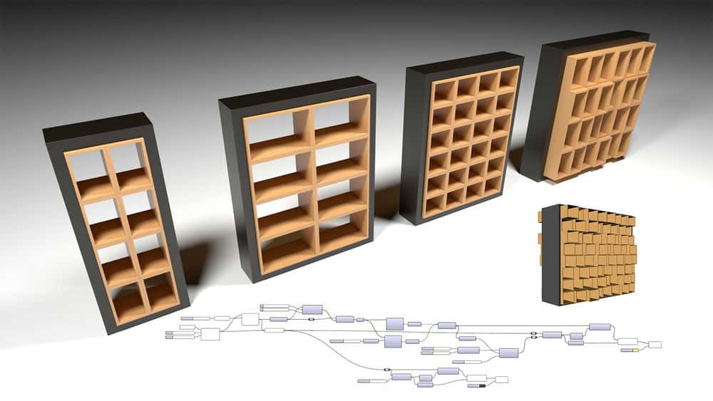 آموزش قفسه های نگهداری مبلمان در راینو برای معماری و طراحی پارامتریک