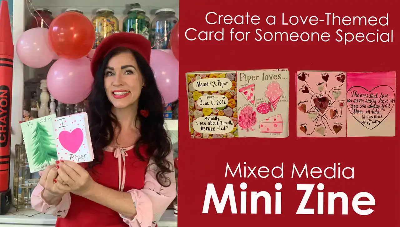 آموزش Mixed Media Mini Zine: یک کارت با موضوع عشق برای شخصی خاص بسازید