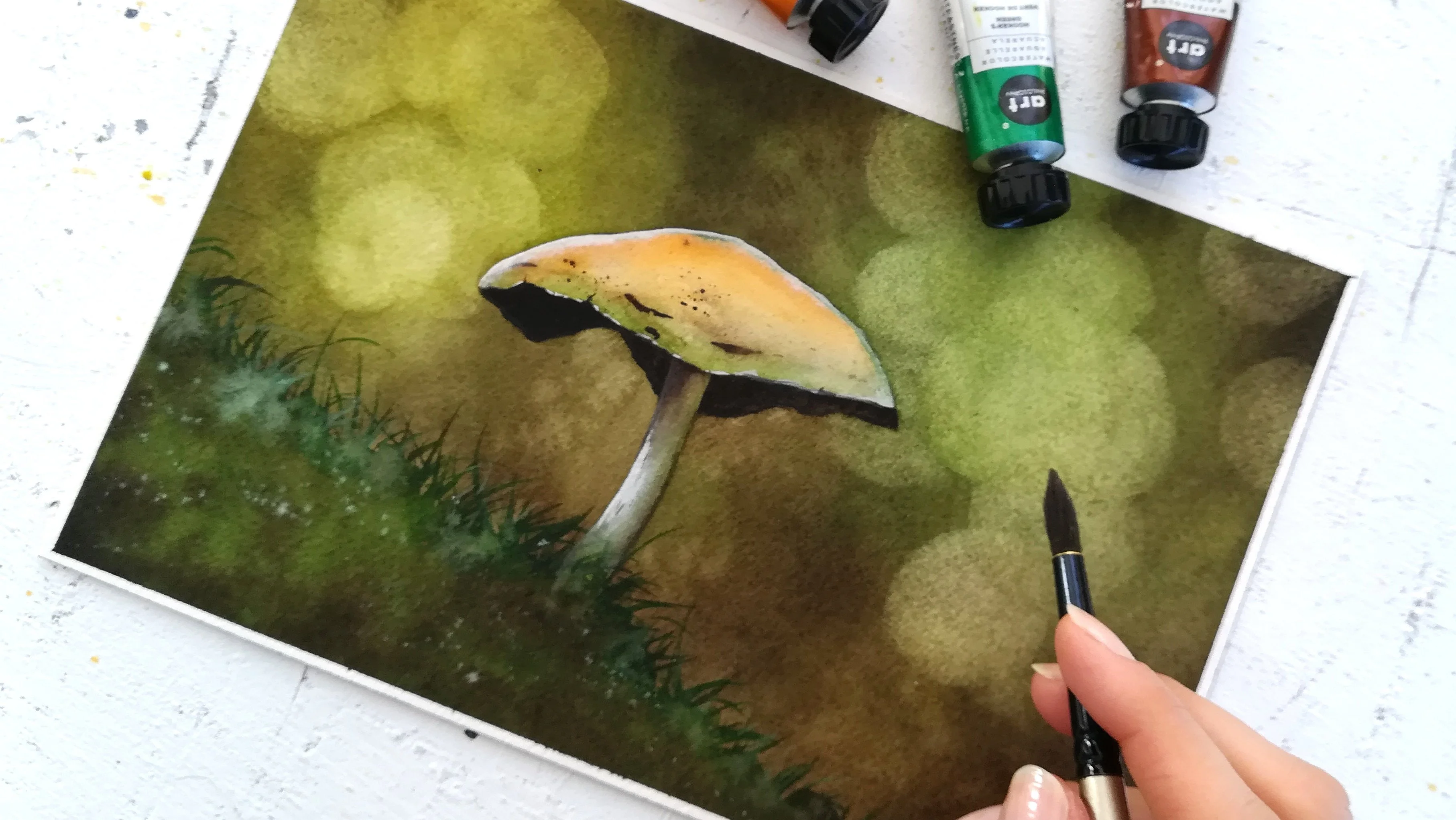 آموزش قارچ در نقاشی آبرنگ: کاوش در اثر بوکه برای جادوی فصل پاییز