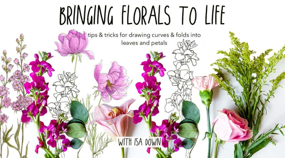 آموزش جان بخشیدن به گل ها: رسم منحنی ها و چین ها به برگ ها و گلبرگ ها