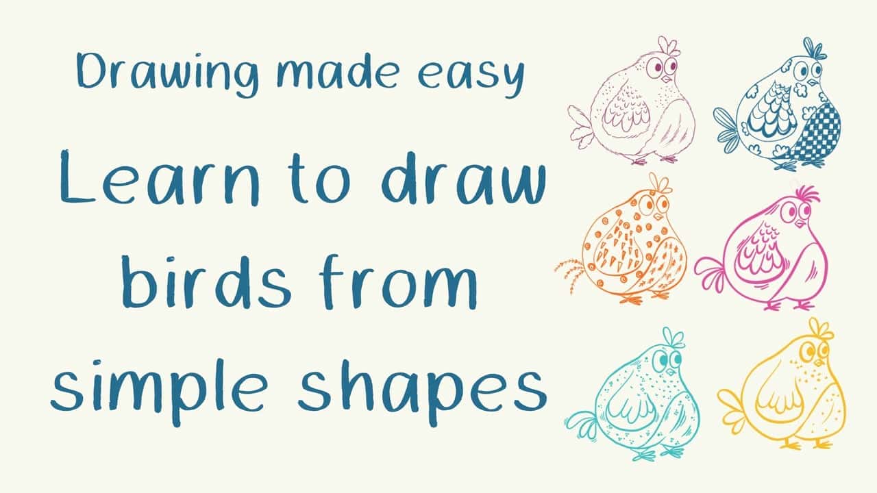 آموزش طراحی آسان - یاد بگیرید که پرندگان را از اشکال ساده بکشید