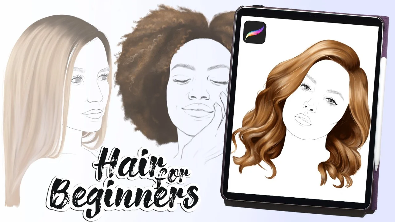 آموزش طراحی مو در Procreate - نحوه رنگ کردن مو برای مبتدیان