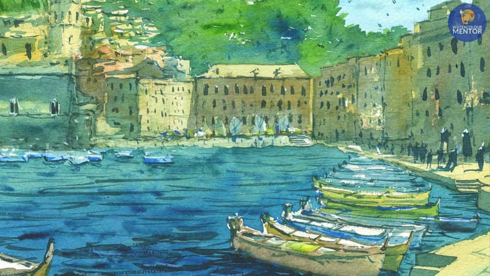 آموزش Cinque Terre در آبرنگ: پیچیدگی تا نقاشی شل
