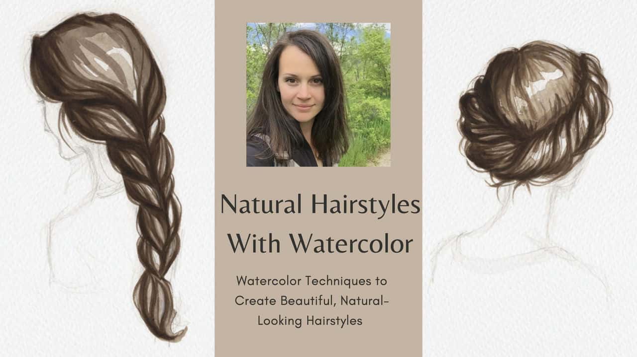 آموزش مدل موی طبیعی با آبرنگ: راهنمایی برای نقاشی موهای طبیعی و واقعی با آبرنگ