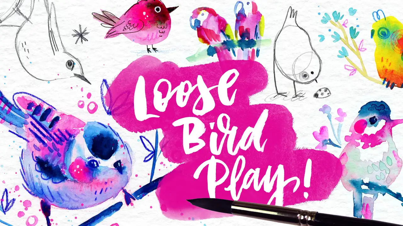 آموزش بازی پرنده شل! طراحی و نقاشی پرندگان آبرنگ یا گواش در سبک های سرگرم کننده