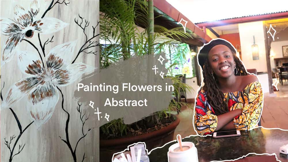 آموزش نقاشی انتزاعی گلها با استفاده از گواش
